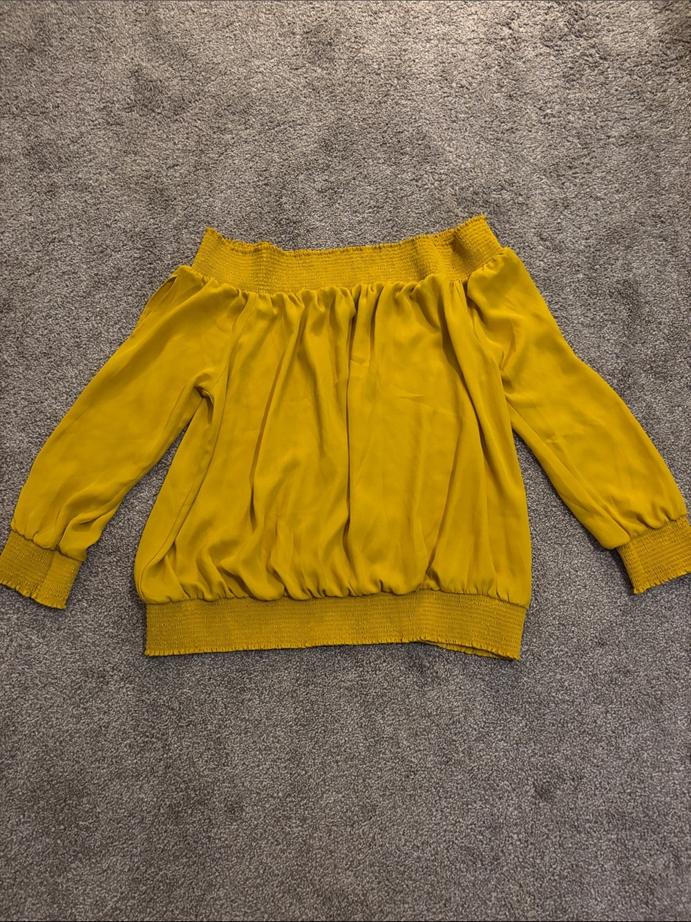 Ashley Stewart Mustard Yellow Off-Shoulder Sweater
